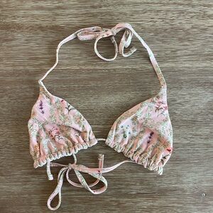 Target Reversible Pink Floral/Stripe Triangle Bikini Top